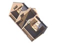 Дом из бруса 6х10 с мансардой и террасой - визуальный план (превью)