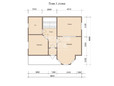 Проект брусового дома 8х9 в 1.5 этажа с эркером - планировка 1 этажа (превью)