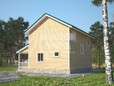 Проект двухэтажного дома из бруса 9х7 с террасой - вид сбоку (превью)