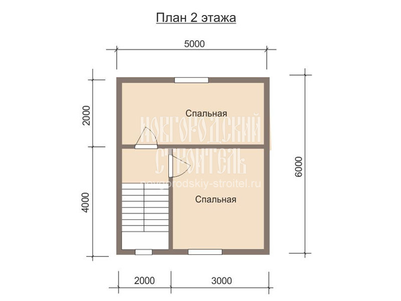 Проект дома из бруса 7.5х6 в 1.5 этажа - планировка 2 этажа