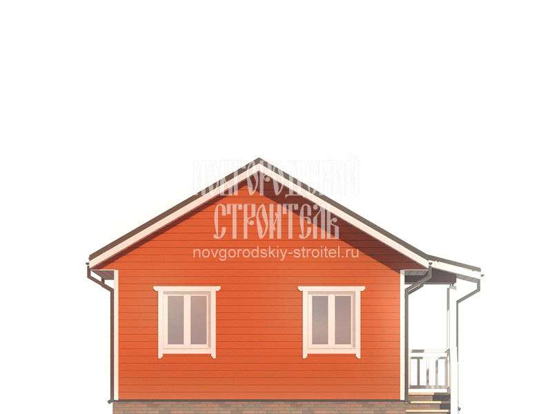 Одноэтажный дом из бруса 7.2х6 - визуализация