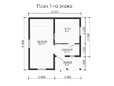 Дом из бруса 6х6 с террасой и мансардой - планировка 1 этажа (превью)