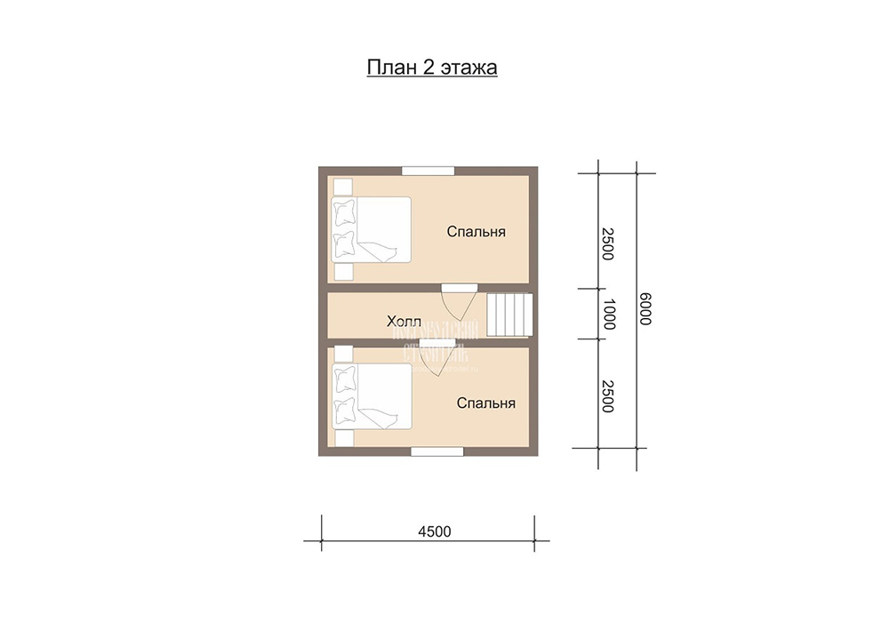 Проект каркасного дома 6х8.5 с мансардой и террасой - планировка 1 этажа