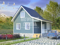 Проект дома из бруса 8х6 с мансардой: цена строительства под ключ - недорого